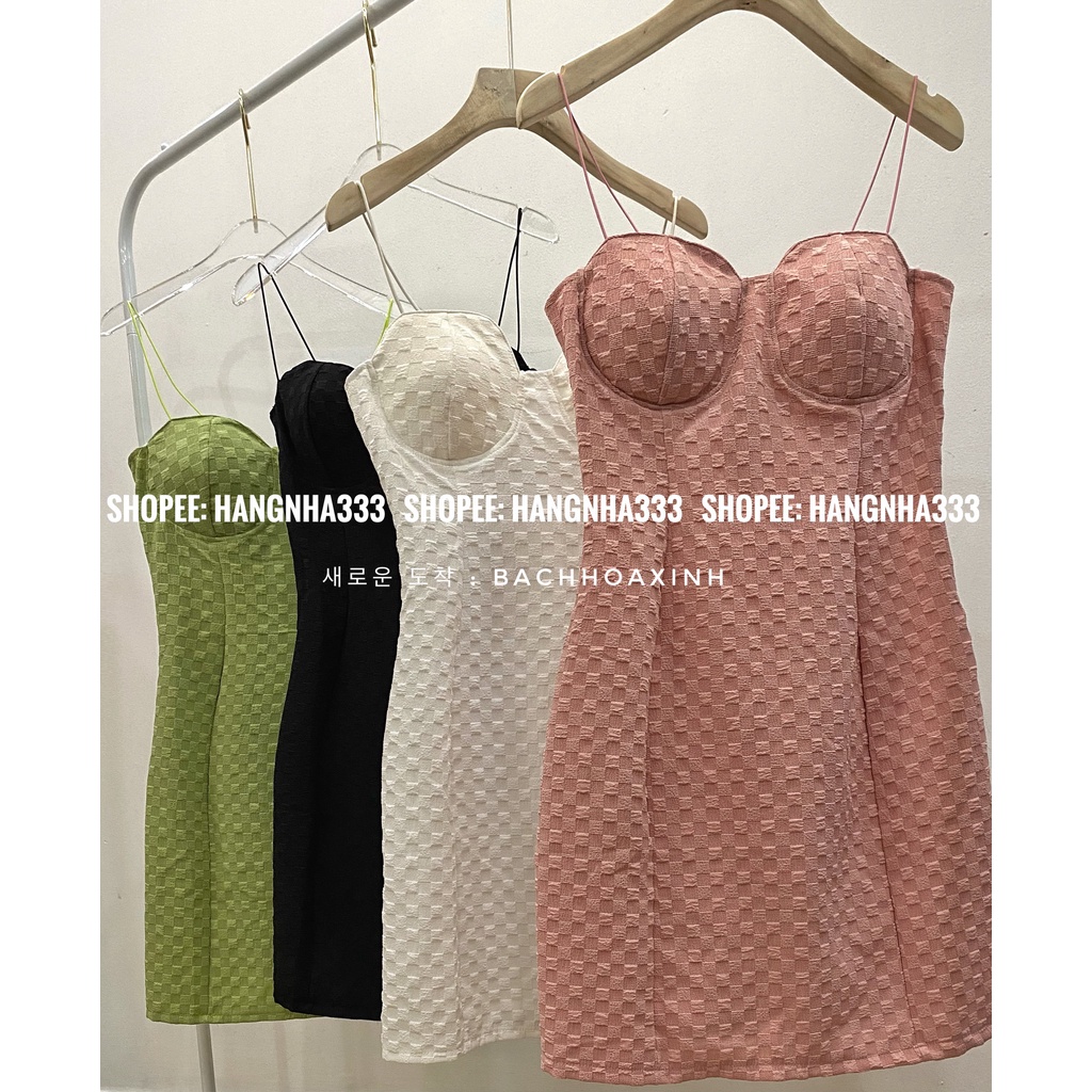 NEW || Đầm hai dây form ngắn Chất xốp vuông siêu xinh Ulzzang