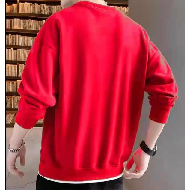 [ Mã 12FASHIONSALE1 giảm 10K đơn 50K ] Áo tay dài cổ tròn họa tiết chữ cái thời trang mùa thu cho nam | BigBuy360 - bigbuy360.vn