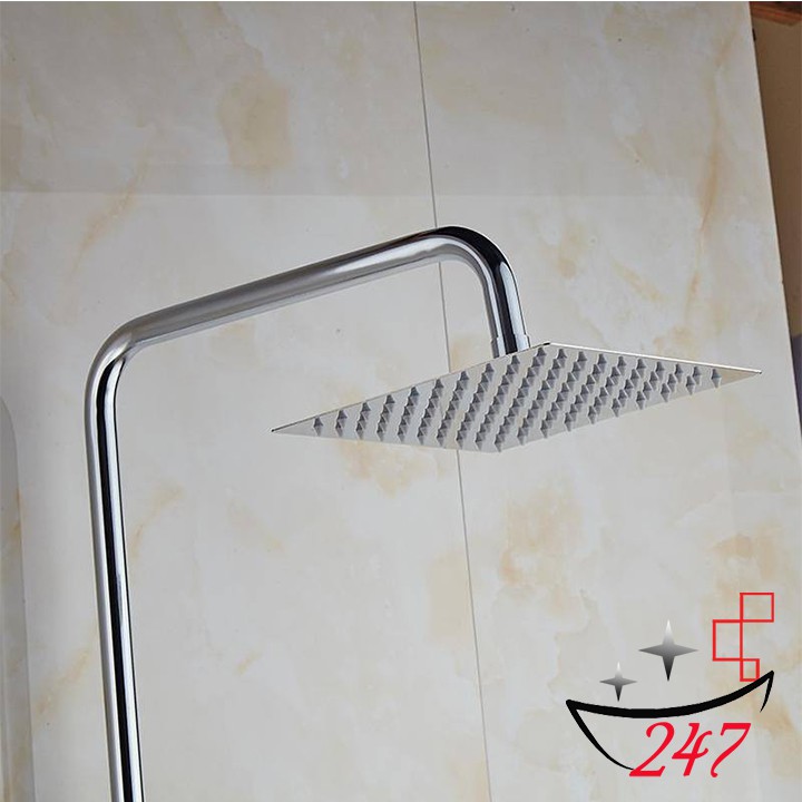 Bộ sen cây vuông tắm đứng nóng lạnh inox 304 kèm đủ bộ dây tay sen đầy đủ .