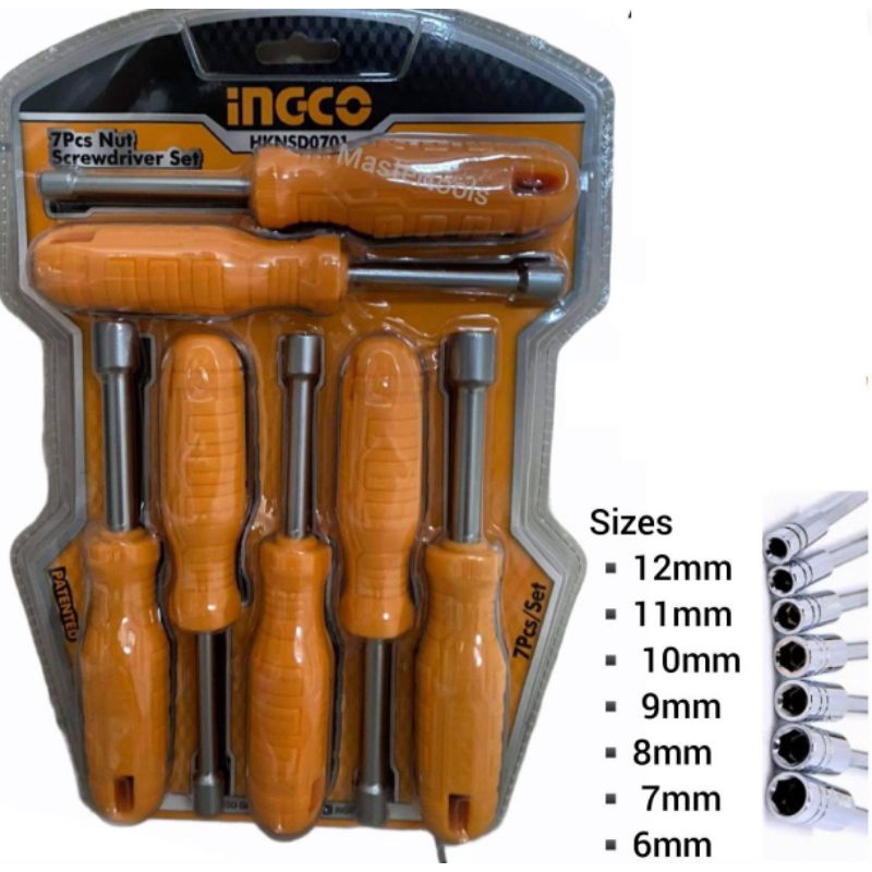 6-12mm Bộ tuốc nơ vít lục giác Ingco HKNSD0701