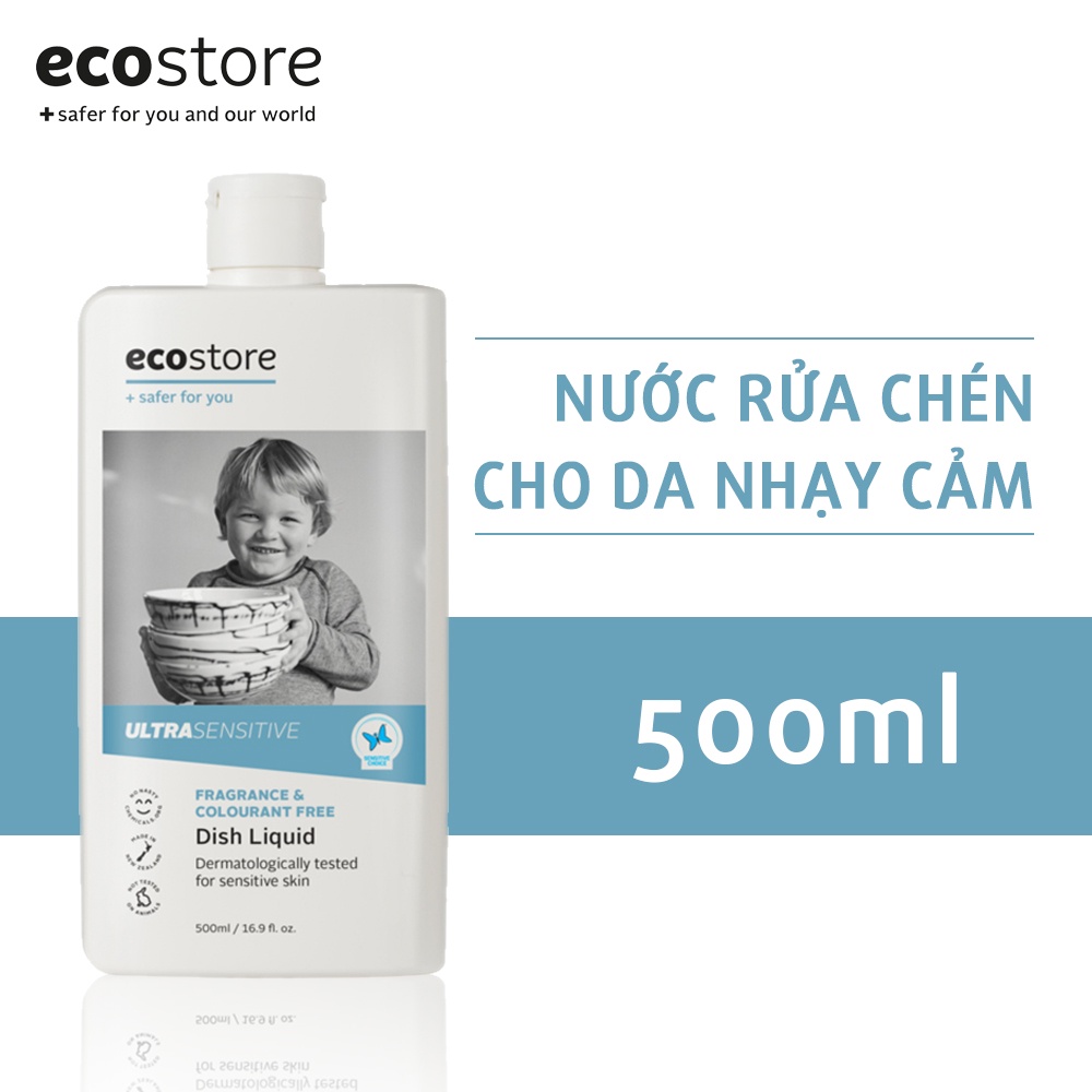 Ecostore Nước rửa chén dành cho da nhạy cảm gốc thực vật 500ml (Ultra Sensitive Dishwash Liquid)