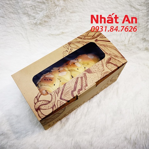 Hộp kraft chữ nhật đựng bánh - Set 10 cái