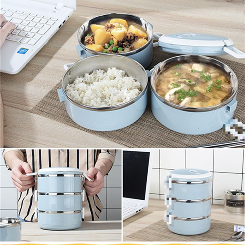 Hộp Đựng Cơm Trưa Hai Tầng Bằng Thép Không Gỉ