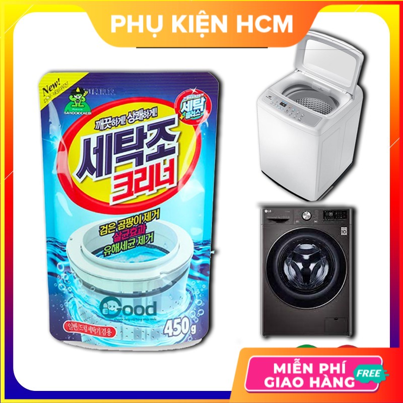 Bột vệ sinh máy giặt Hàn Quốc sát khuẩn khử mùi an toàn cho gia đình 450g - Phụ Kiện HCM