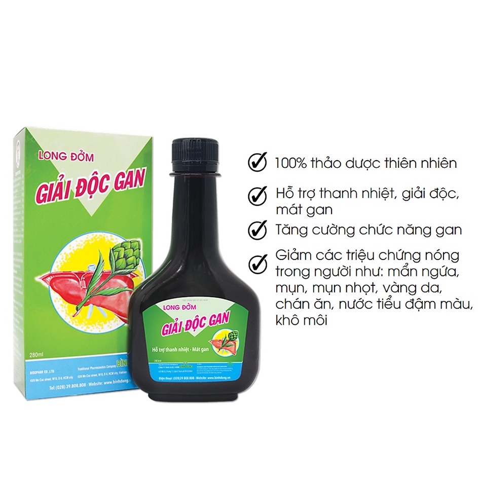 Long Đởm Giải Độc Gan Hỗ Trợ Thanh Nhiệt - Mát Gan Chai 280ml