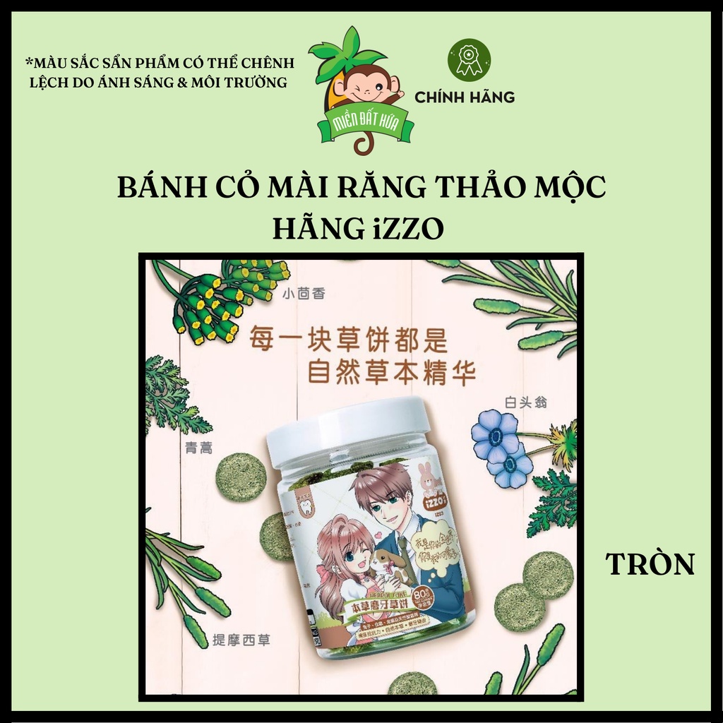 Mài răng thỏ, bọ - Bánh cỏ mài răng thảo mộc chính hãng iZZO nhiều hình dạng dành cho thỏ, bọ, hamster, sóc, bắc mỹ,...