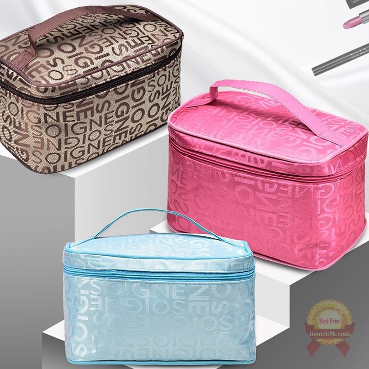 Túi đựng đồ trang điểm makeup Soigne ngăn rộng để mỹ phẩm cá nhân Vải OXFORD chống thấm nước du lịch