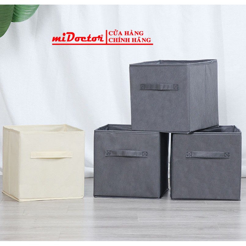 Hộp Vải Vuông Đựng Đồ Đa Năng Gấp Gọn Cao Cấp Kích Thước 28x28x28cm Sang Trọng Không Nắp miDoctor