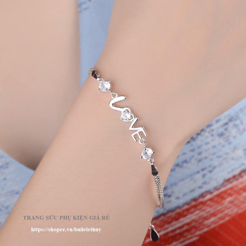 Vòng tay nữ chữ Love bạc ý 925-LT33