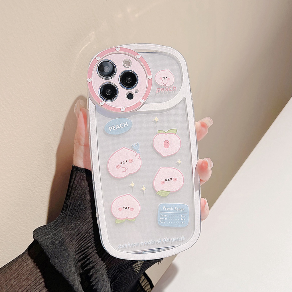 Ốp Điện Thoại Họa Tiết Trái Đào Kèm Dây Đeo Cho iPhone X XS XR XS max 13Proax 11 11 pro 11 pro max 12 12 12 pro 12 pro max