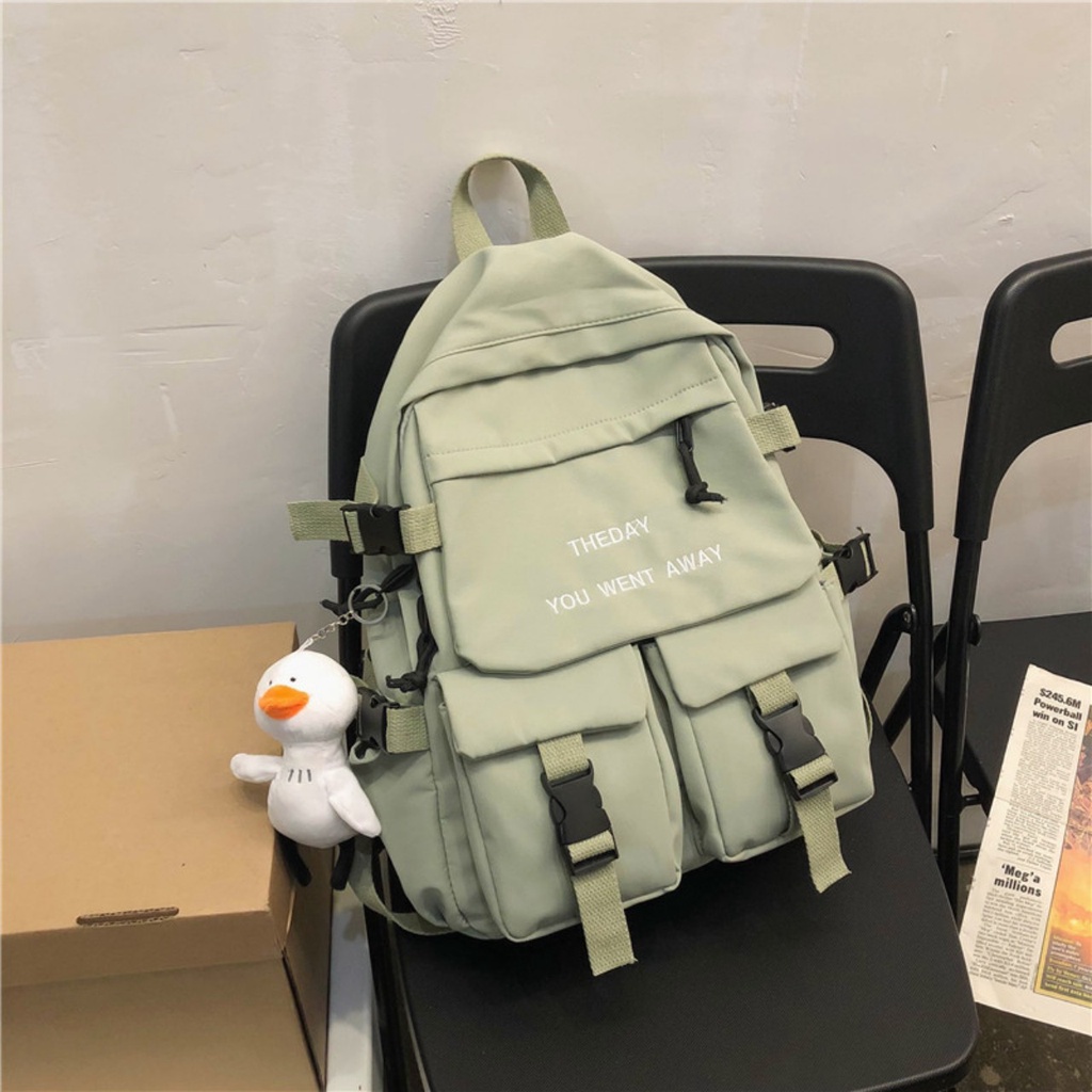 Balo Nam Nữ Học Sinh Phong Cách Ulzzang Thời Trang Hàn Quốc Cá Tính, Trơn Phối Basic Sành Điệu 4 Màu Dễ Thương