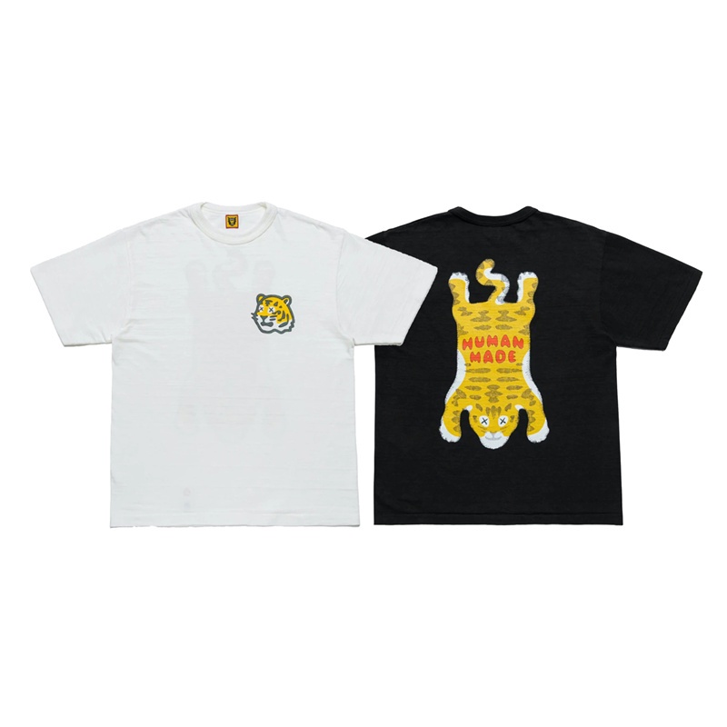 Áo thun cotton in hình đầu hổ Kaws thời trang cho nam và nữ