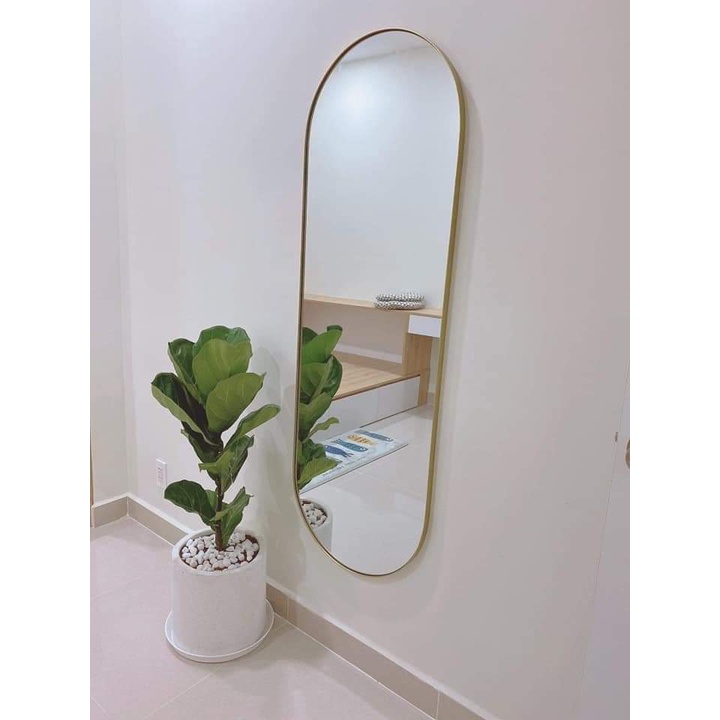 Gương treo tường viền nhôm sơn tĩnh điện sang trọng-hỗ trợ lắp đặt tại nhà