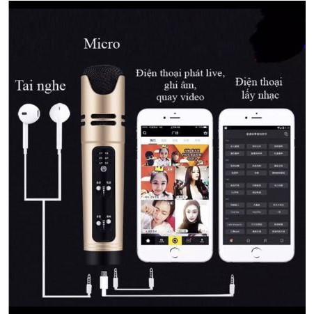 [Mã ELMSBC giảm 8% đơn 300K] Micro C16 Livestream, Hát Karaoke Tích Hợp Sound card và micro thu âm - Loại 1