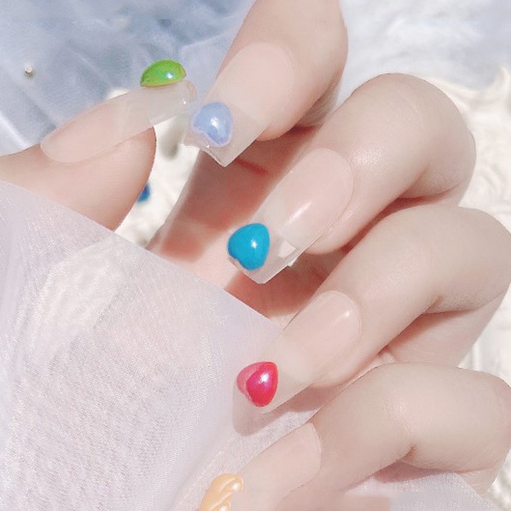 [Hàng mới về] Set 50 hạt phụ kiện hình trái tim 6mm nhiều màu sắc trang trí móng tay nghệ thuật DIY