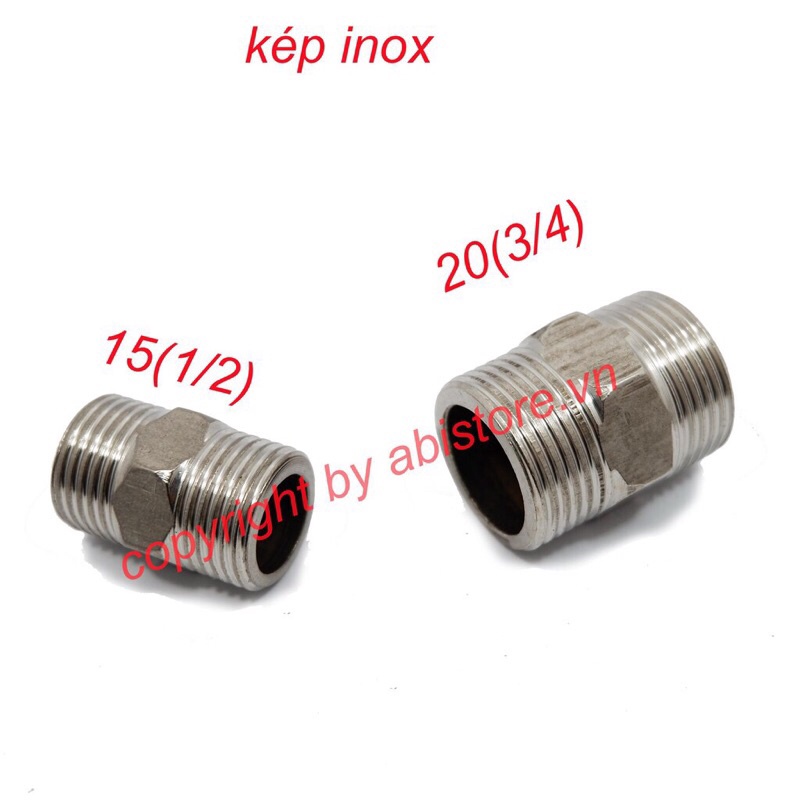 Kép inox hai đầu ren hàng bóng đẹp dày nặng giá rẻ