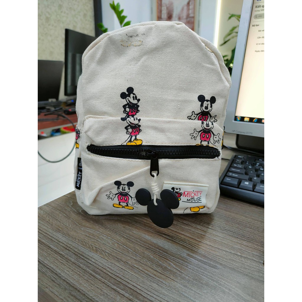 HOT-- Cặp đôi ba lô + túi đeo bụng Micky Mouse cho bé yêu