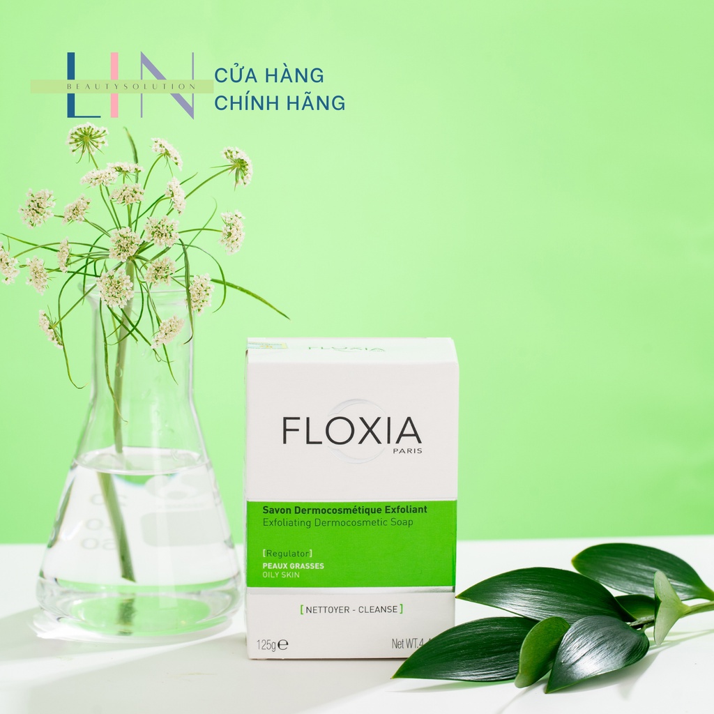 FLOXA - EXFOLIATING DERMOCOSMETIC SOAP REGULATOR - Xà bông tẩy tế bào chết, làm sạch, phục hồi da, giảm bóng nhờN