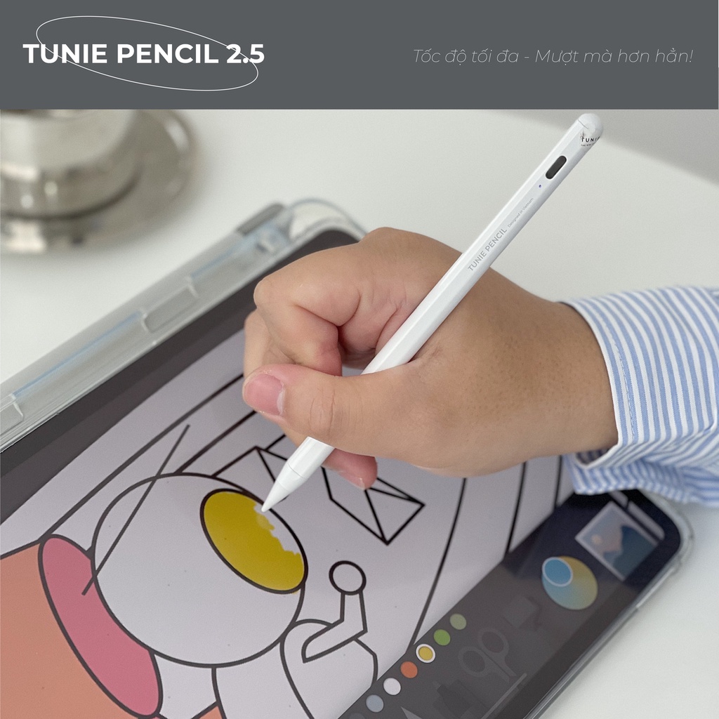 Bút cảm ứng Tunie Pencil chuyên dùng cho iPad 2018 trở lên, có thể tỳ tay