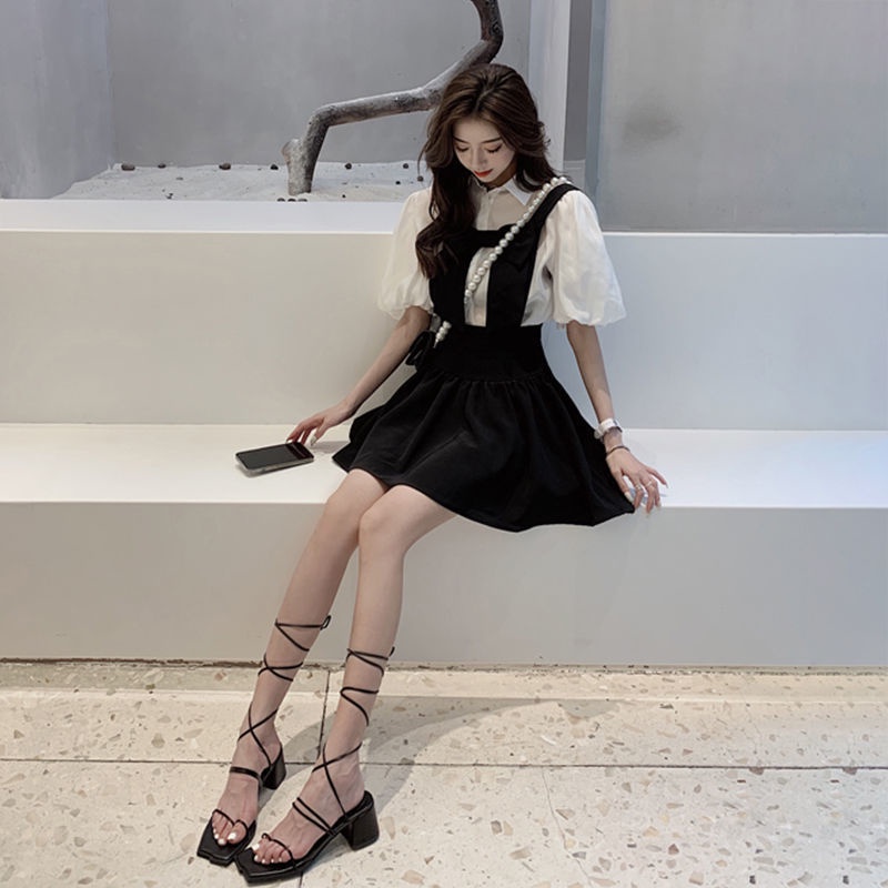 Bộ áo sơ mi + chân váy xếp ly thiết kế thời trang dành cho nữ