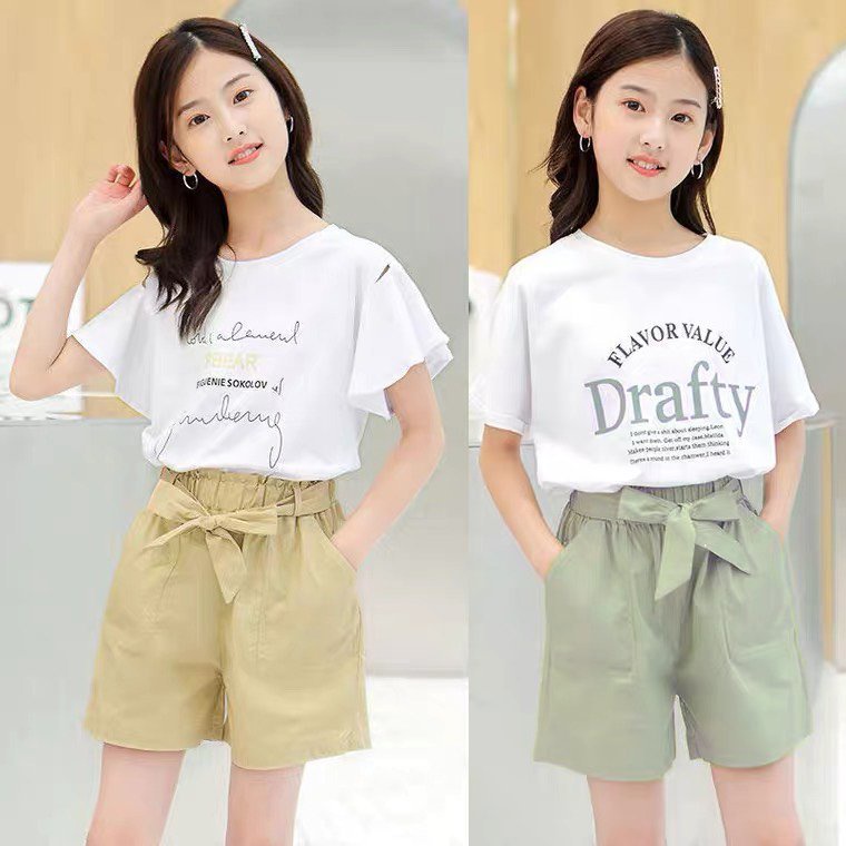 Sét Bộ quần trẻ em dành cho bé gái 18-45kg. Mẫu quần nơ. MA47.