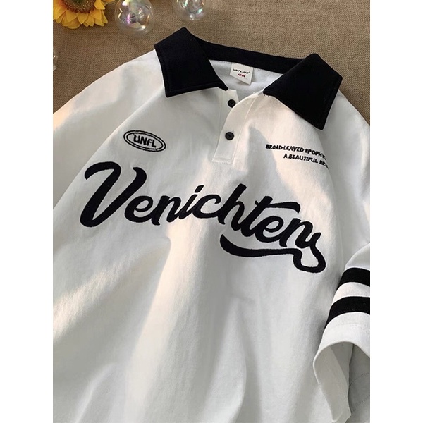 Áo thun có cổ, áo polo dáng rộng unisex - tens