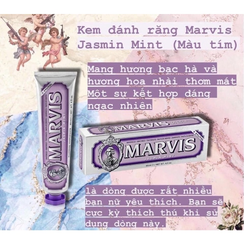 Marvis Kem Đánh Răng  Marvis Trắng, Đen, Tím, Đỏ - 85ml