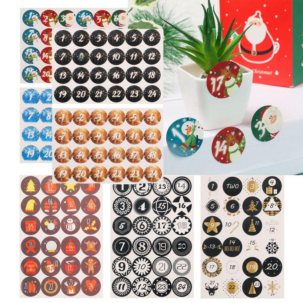 PISTA Lịch Dán Trang Trí Gói Bánh Quy / Kẹo Tự Dính In Chữ Merry Christmas
