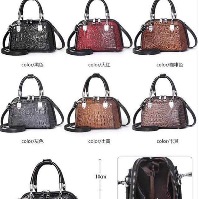 Túi hến da cá sấu