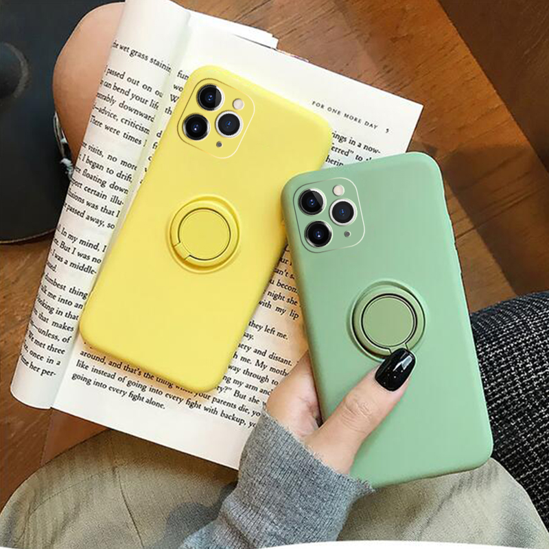 Ốp Điện Thoại Silicone Mềm Mỏng Chống Sốc Có Vòng Nhẫn Cho iPhone 14 13 12 11 Pro MAX X XR XS MAX 8 7 Plus + SE 2020