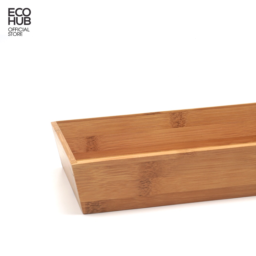 Khay gỗ tre ECOHUB Cao cạnh đựng trà / bánh kẹo / đồ dùng gia đình... (41x22x6cm) | EH072