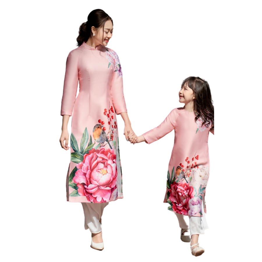 Áo Dài In Hoa Mẫu Đơn SYO AD001