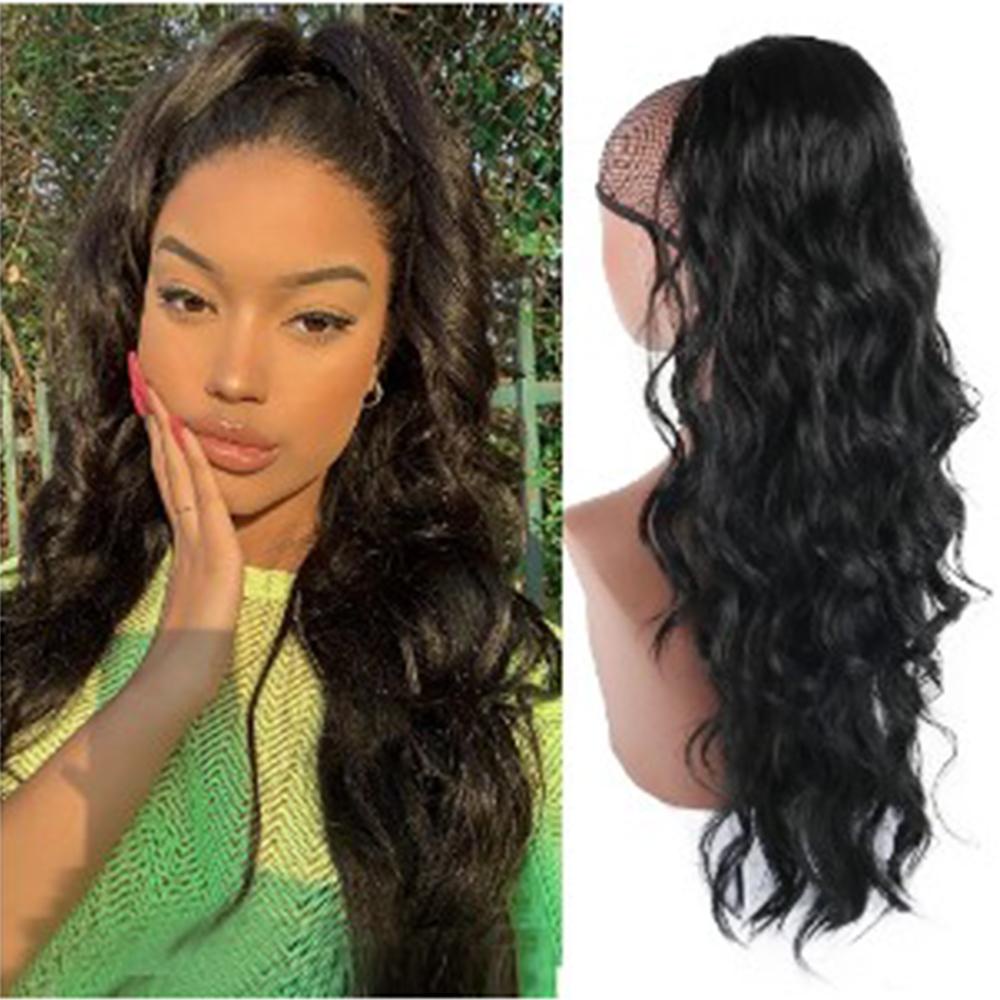 IVORY Tóc Giả Màu Đen Gợn Sóng Phong Cách Châu Phi Cho Nữ