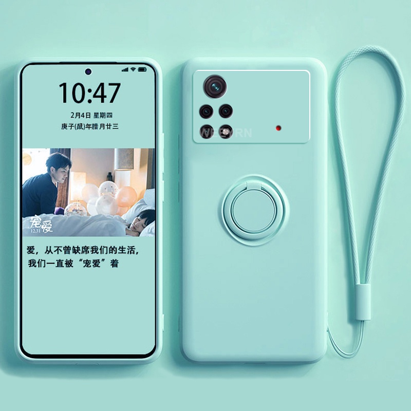 Ốp Điện Thoại TPU Silicon Mềm Chống Sốc Có Nhẫn Đỡ Từ Tính Cho Xiaomi Mi POCO C40 F4 X4 Pro 5G Xiaomi Mi POCO X4 M4 Pro 4G 5G