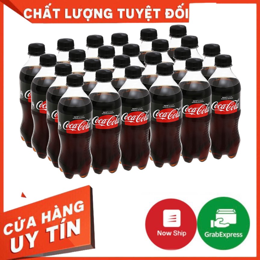 Thùng 24 chai nước ngọt có ga Coca Cola Zero 600ml - Không đường - Không calories - Zero Sugar - Coke Zero