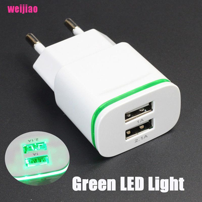 Củ Sạc 2 Cổng Usb 5v 2a Có Đèn Led Cho Iphone Ipad Samsung