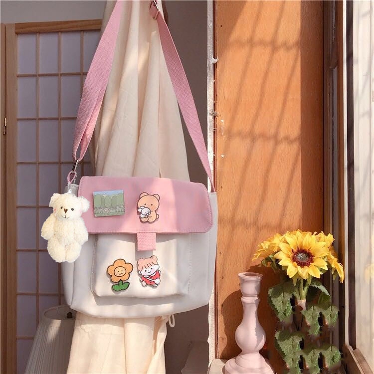 Túi Đeo Chéo canvas Phong Cách Hàn Quốc Đáng Yêu Cho Nữ