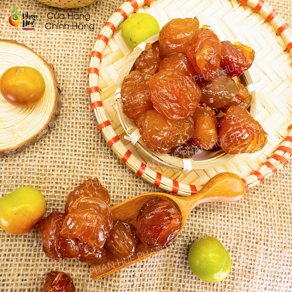 Ô mai xí muội mận khía xào gừng chua ngọt Phan Huệ hộp 100g 300g 500g đặc sản Hà Nội