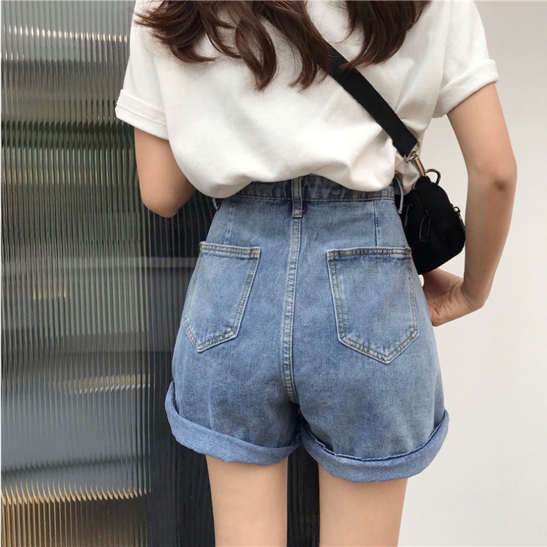 Quần Short Jeans Nữ Ống Xuông🍓FREESHIP🍓 Quần Ngố Lửng Dáng Rộng Vải Bò Trơn | BigBuy360 - bigbuy360.vn