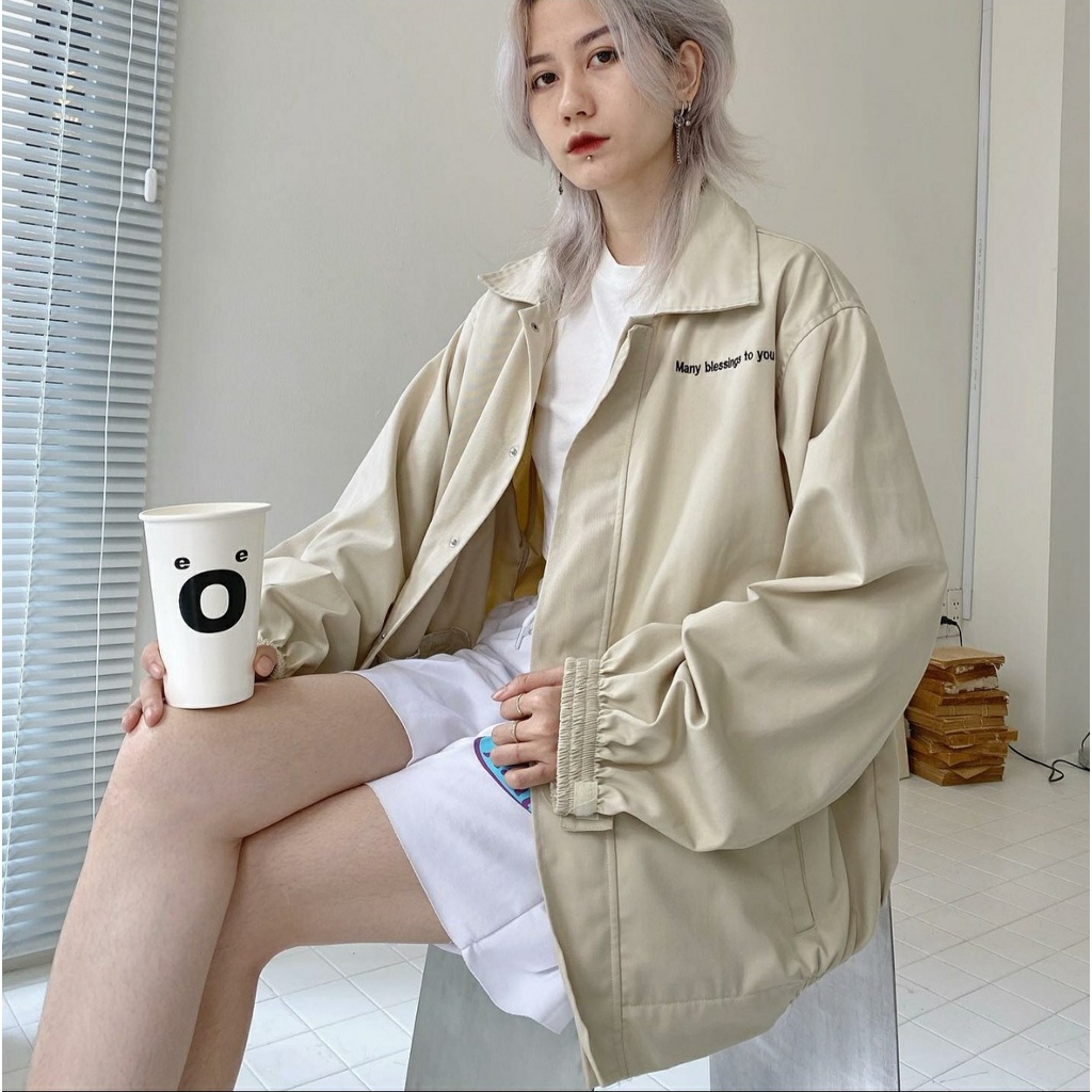 Áo Khoác Kaki BLESSING Form Rộng Ulzzang (Ảnh Thật)