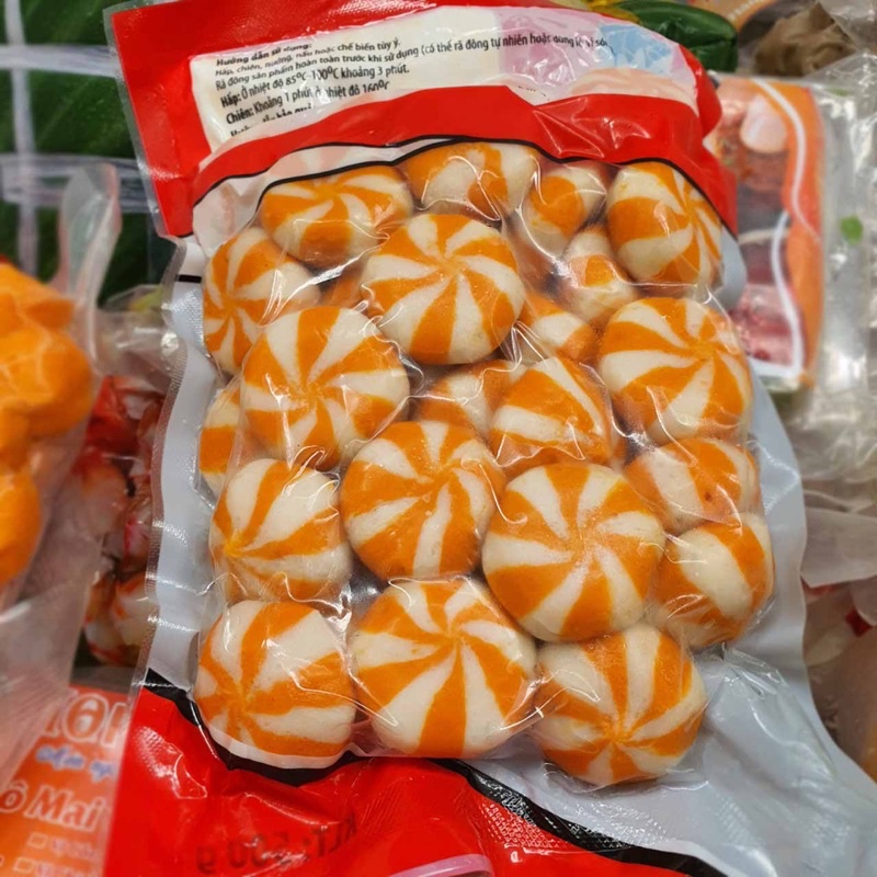 [HỎA TỐC SG] Bánh bao nhân trứng cá cam viên thả lẩu nướng chiên Malaysia - 500g
