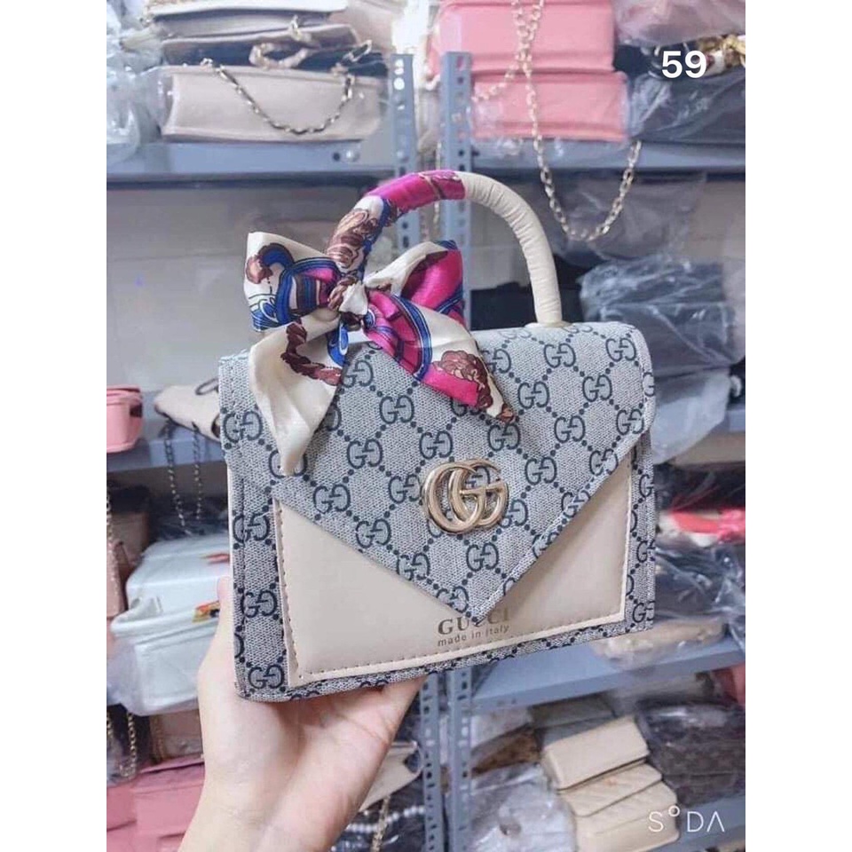 Túi xách nữ đeo chéo, đeo vai tặng kèm khăn có quai sách thanh lịch sang trọng