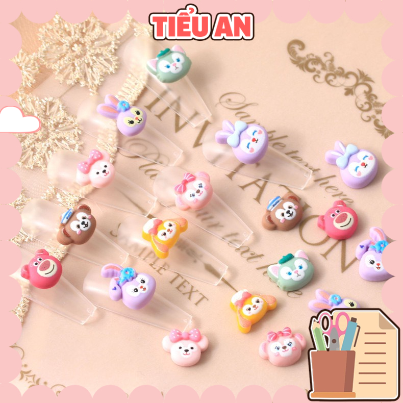 Charm (C297) slime/ Dụng Cụ Charm Trang Trí/ Làm Nail [Ko Keo &amp; Nút] hình thú (1.2 cm) - 01 Cái