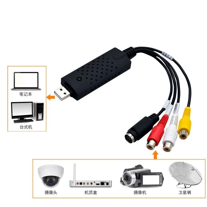 Easier Cap USB ✔ Cáp chuyển đổi video và âm thanh USB 2.0 cho Video DVR TV DVD VHS -DC975