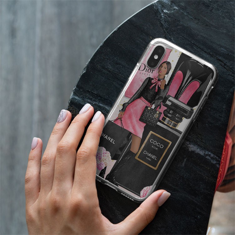 Ốp Iphone Chanel  màu tím đẹp Cho các dòng Iphone từ 5 đến 12 pro max CHAPOD00084