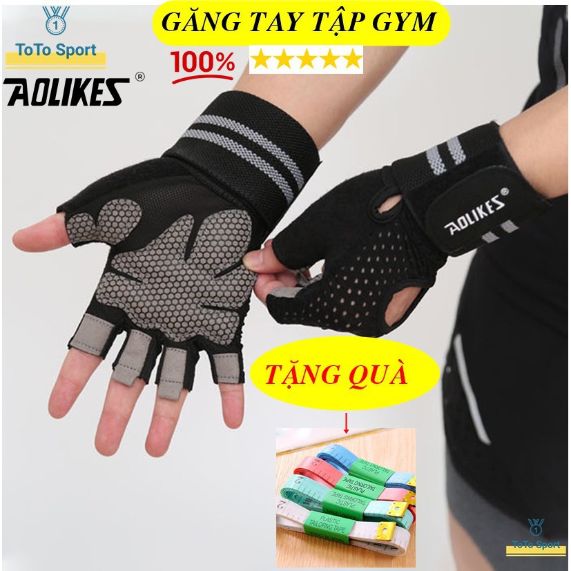 Găng Tay Aolikes Có Quấn Cổ Tay A-113 | Găng Tay Nam Nữ Tập Gym, Tập Thể Thao Chính Hãng A113 Hà Nội