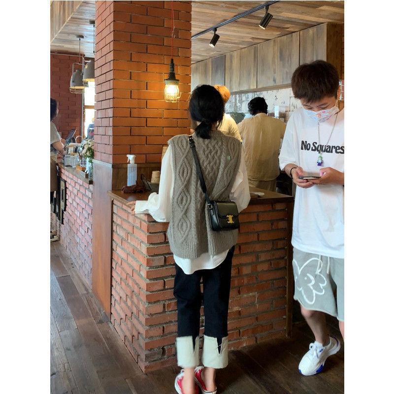 Quần denim đen lưng cao thời trang mùa thu 2021