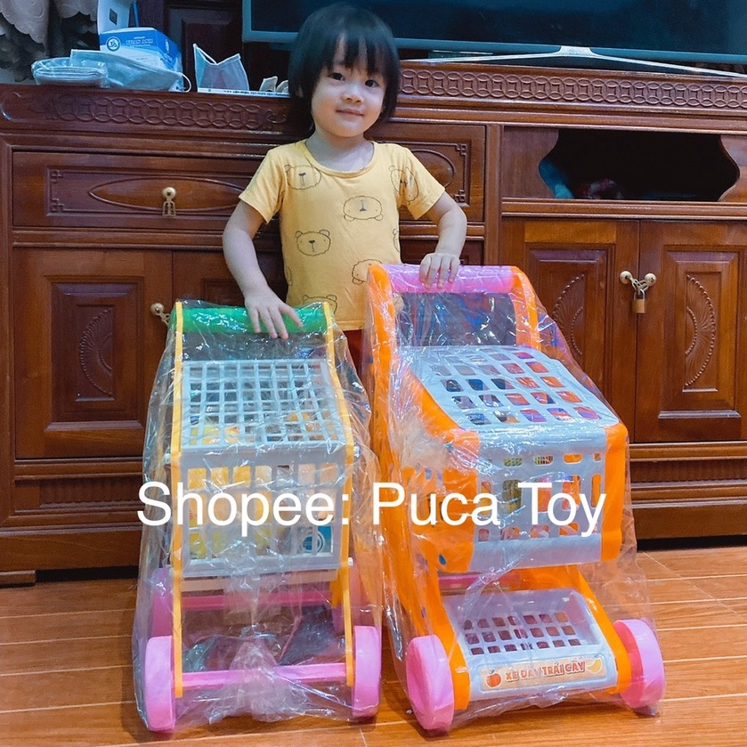 🔥HOT🔥 Xe Đẩy Siêu Thị Cho Bé Kèm Đồ Chơi Cho Bé Tập Đi Chợ, Chở Búp Bê, Thú Bông Đi Chơi. Xe HT7880 Phát Triển Kỹ Năn