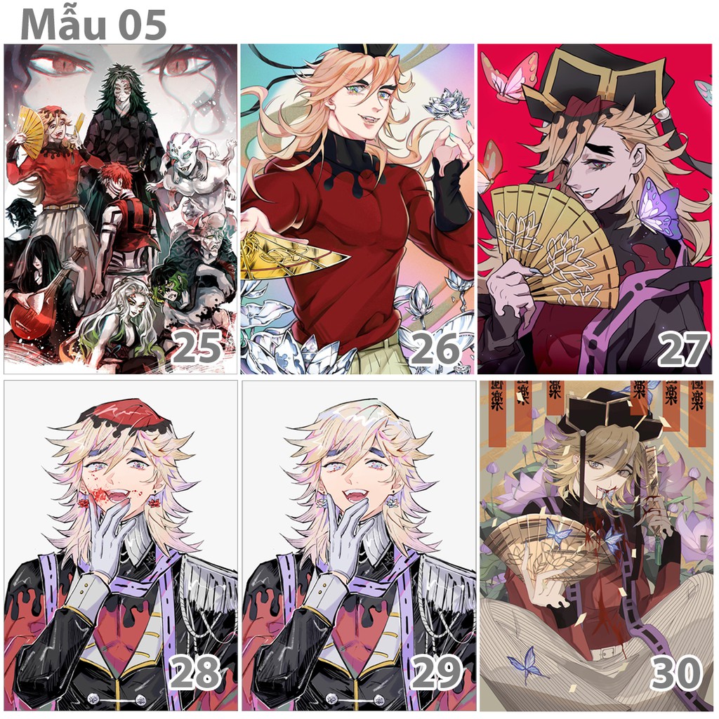 Poster- Tranh dán tường anime Kimetsu No yaiba nhân vật Douma