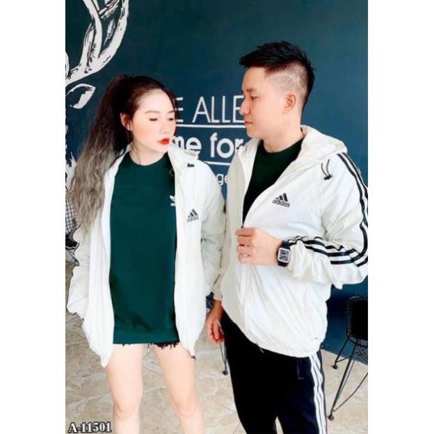 Áo khoác gió thể thao thêu 3 sọc kẻ - 🍀 ^ '